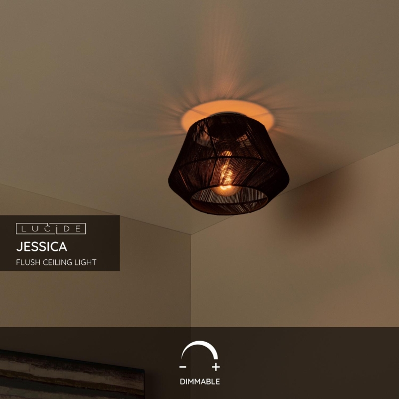 Lucide JESSICA - Zapustené stropné svietidlo - 1xE27 - Čierne